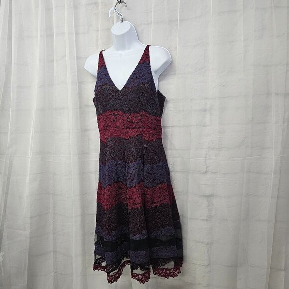 Badgley Mischka Belle Dress Purple Lace Goth Grunge Whimisgoth 12 - Picture 7 of 14